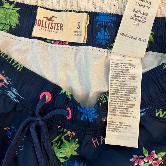Hollister Women's Girls Size S Swim Active Shorts Hawaii Waikiki Hot Pink & Blue - Picture 2 of 5